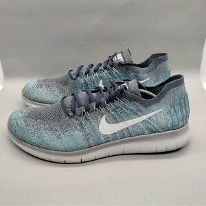 Nike Free RN Flyknit 2017 Mens Running Shoes Blue Ocean Fog 880843-407 Size 14